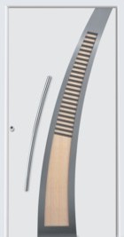hormann home front door in white with canadian maple wood